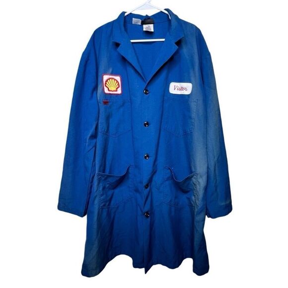 American Vintage 80s Sun Faded Shell Gas Station Lab Coat XXL - Picture 1 of 7